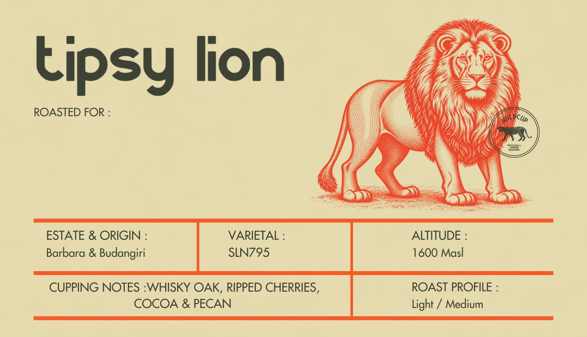Tipsy Lion specialty coffee label